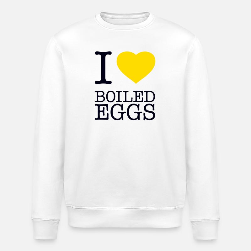 I LOVE BOILED EGGS Eier - Stanley/Stella ROLLER Unisex Organic Sweatshirt - white