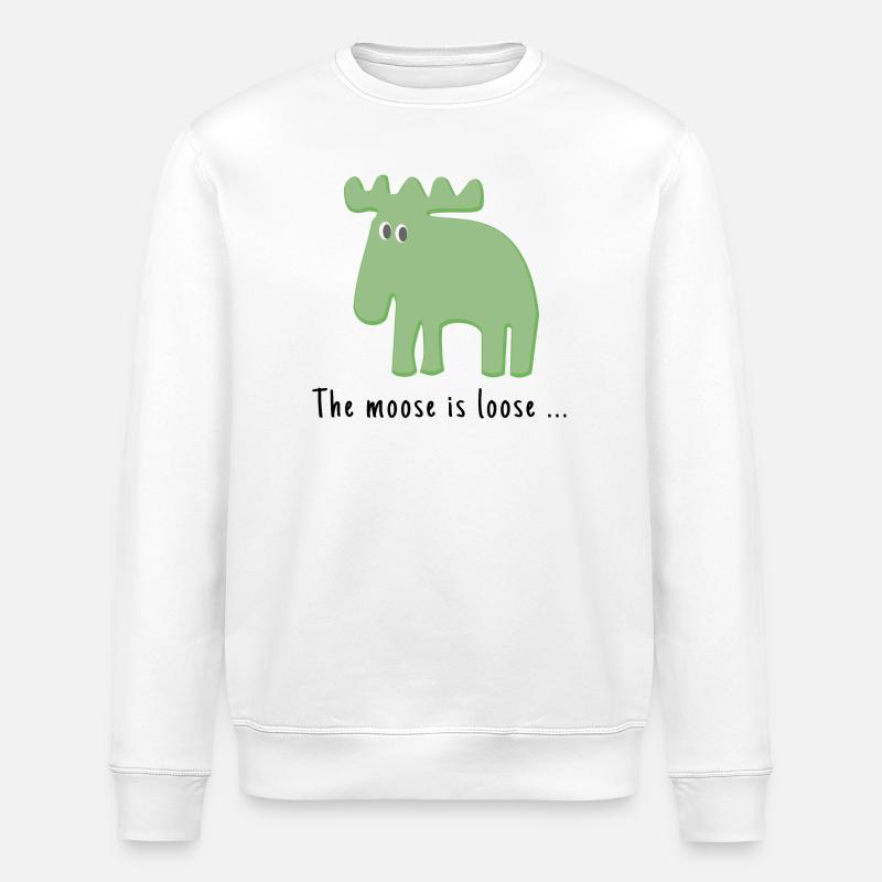 Der Elch ist frei ... - Stanley/Stella Unisex Bio-Sweatshirt ROLLER - Weiß