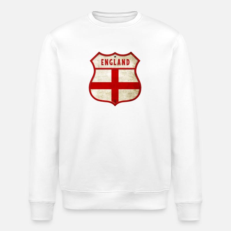 England Flaggen Wappen - Stanley/Stella Unisex Bio-Sweatshirt ROLLER - Weiß