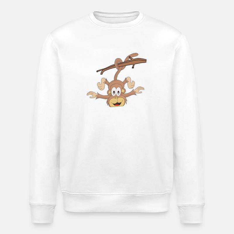Hanging Monkey - Stanley/Stella ROLLER Unisex Organic Sweatshirt - white