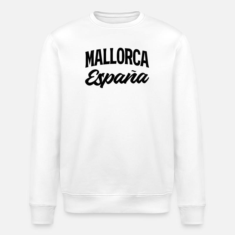 Lettrage rétro de Majorque, Espagne - Sweat bio ROLLER Stanley/Stella Unisexe - blanc