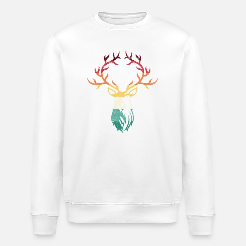 Gradient Deer Antlers - Stanley/Stella ROLLER Unisex Organic Sweatshirt - white