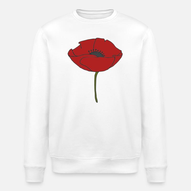 coquelicot - Sweat bio ROLLER Stanley/Stella Unisexe - blanc