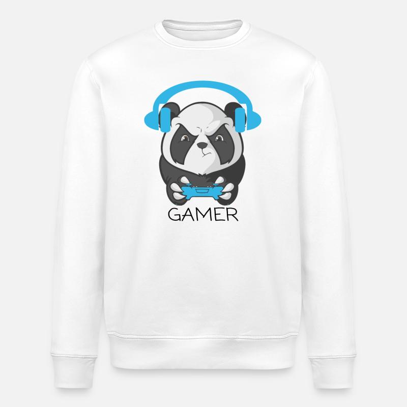 Conception ludique de Panda Gamer - Sweat bio ROLLER Stanley/Stella Unisexe - blanc
