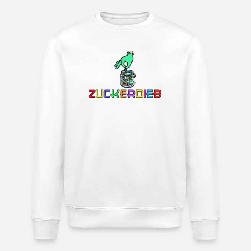 Bonbon Statement Süßigkeiten Nachspeise Süß - Stanley/Stella Unisex Bio-Sweatshirt ROLLER - Weiß