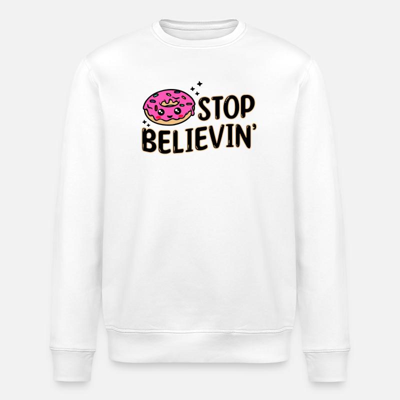 Sweets Snacking Statement Delicious Donut - Stanley/Stella ROLLER Unisex Organic Sweatshirt - white