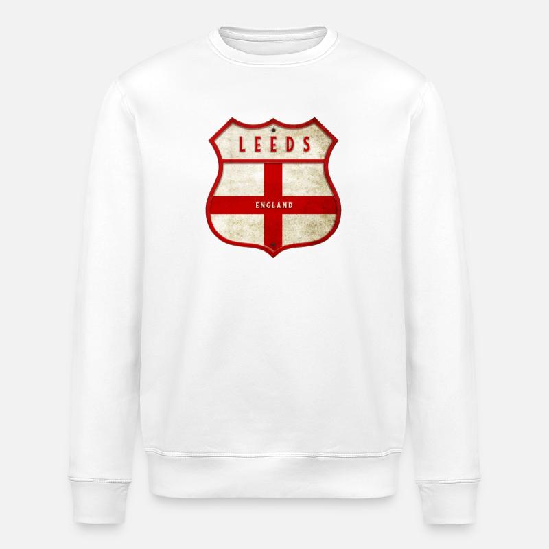 Leeds England Wappen - Stanley/Stella Unisex Bio-Sweatshirt ROLLER - Weiß