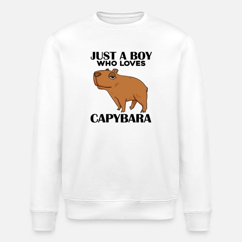 Capybara Boy - Stanley/Stella ROLLER Unisex Organic Sweatshirt - white