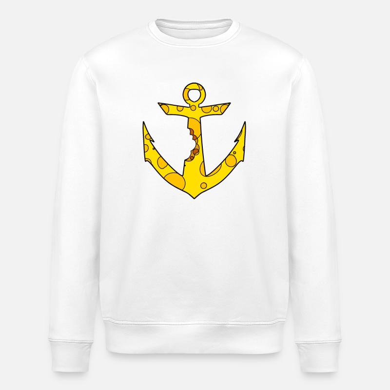 Cheese Anchor - Stanley/Stella ROLLER Unisex Organic Sweatshirt - white