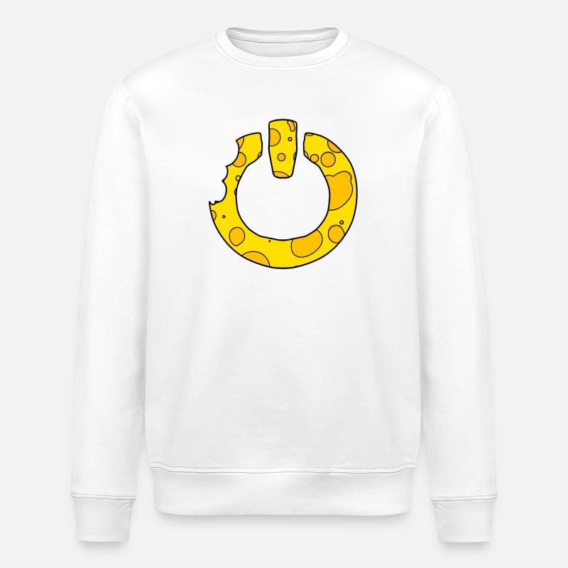 Cheese Power on Switch - Stanley/Stella ROLLER Unisex Organic Sweatshirt - white