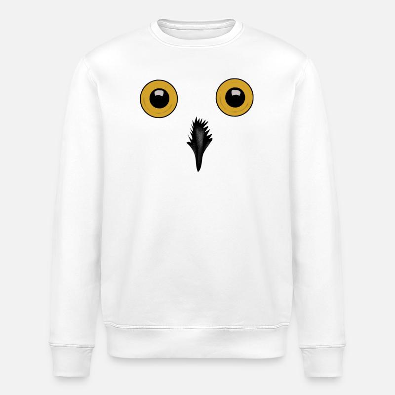 Nachtaugen Eulen-Silhouette - Stanley/Stella Unisex Bio-Sweatshirt ROLLER - Weiß
