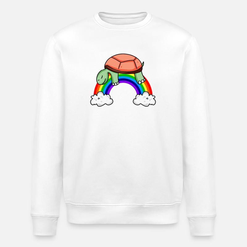 Regenbogen Schildkröte - Stanley/Stella Unisex Bio-Sweatshirt ROLLER - Weiß