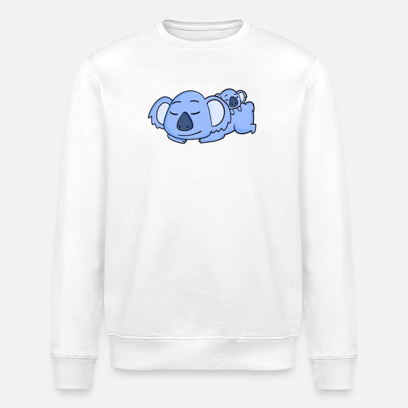 Papa Koala avec Bébé Koala - Sweat bio ROLLER Stanley/Stella Unisexe - blanc