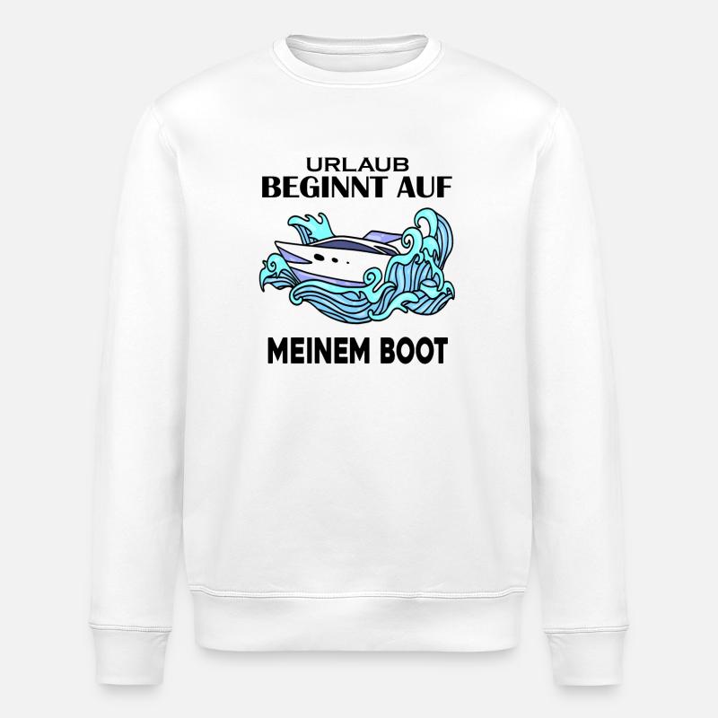 Urlaub Motorboot Kapitän Bootsführerschein - Stanley/Stella Unisex Bio-Sweatshirt ROLLER - Weiß