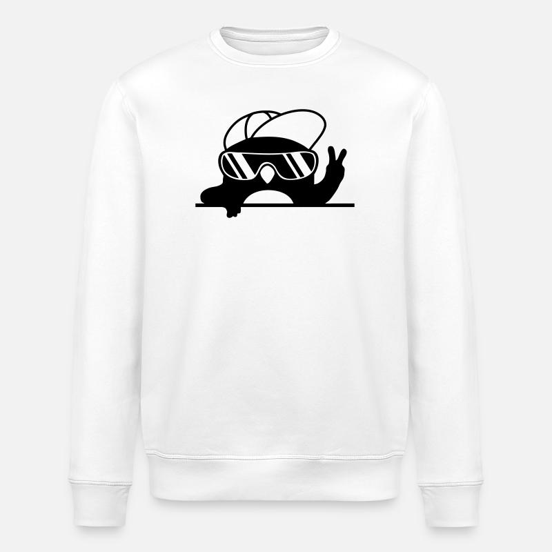 Peacezeichen cooler Pinguin Handzeichen - Stanley/Stella Unisex Bio-Sweatshirt ROLLER - Weiß