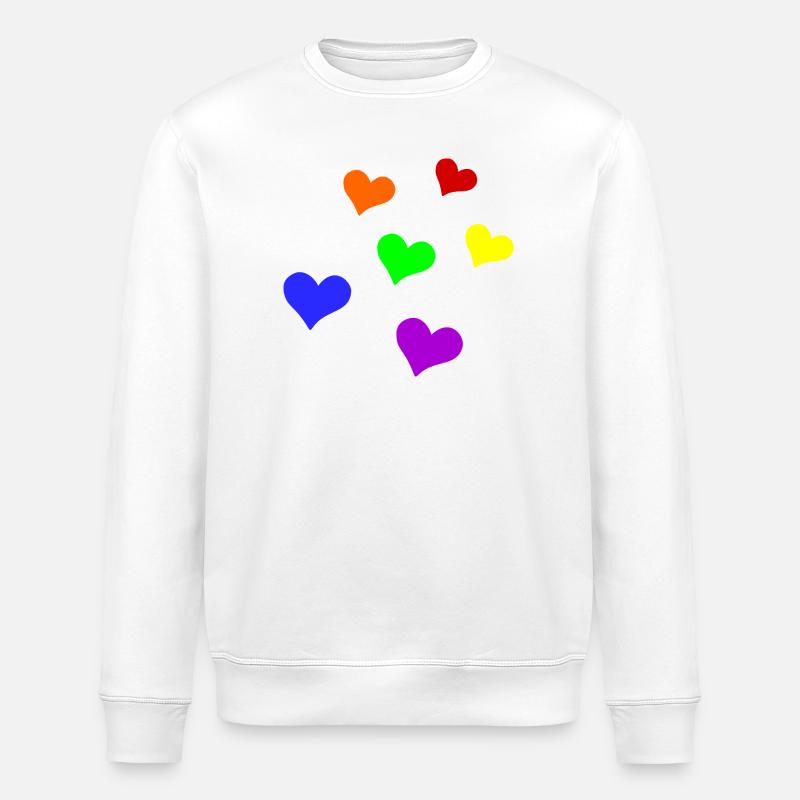 LGBT-Herzen - Stanley/Stella Unisex Bio-Sweatshirt ROLLER - Weiß