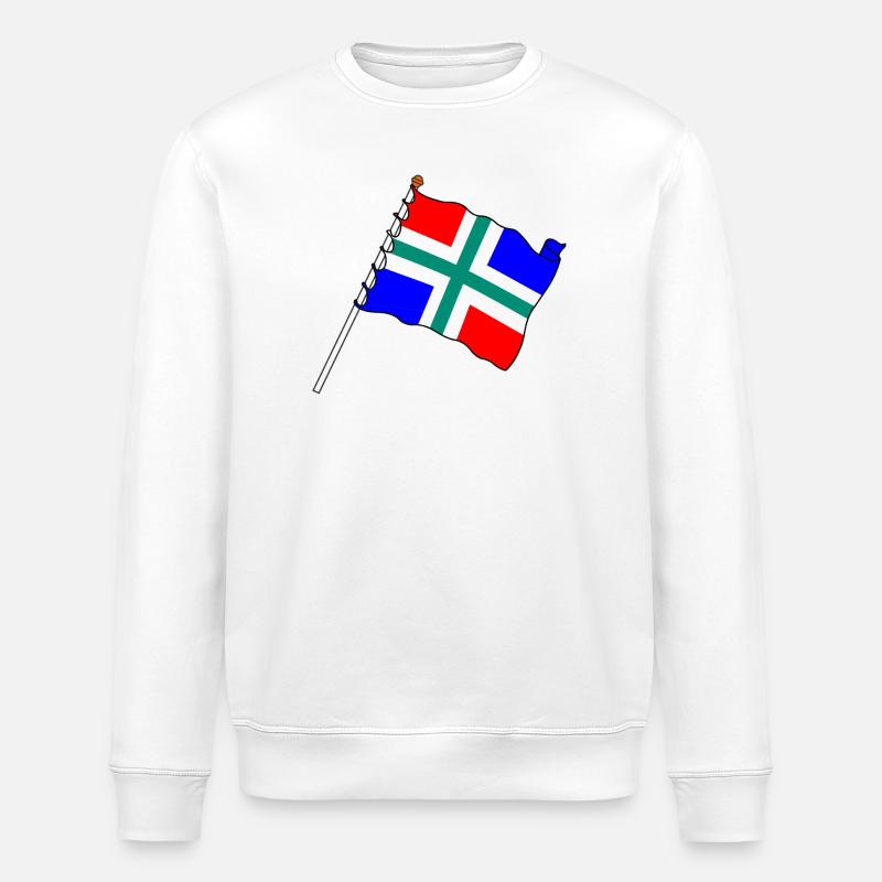 Flagge Provinz Groningen - Stanley/Stella Unisex Bio-Sweatshirt ROLLER - Weiß