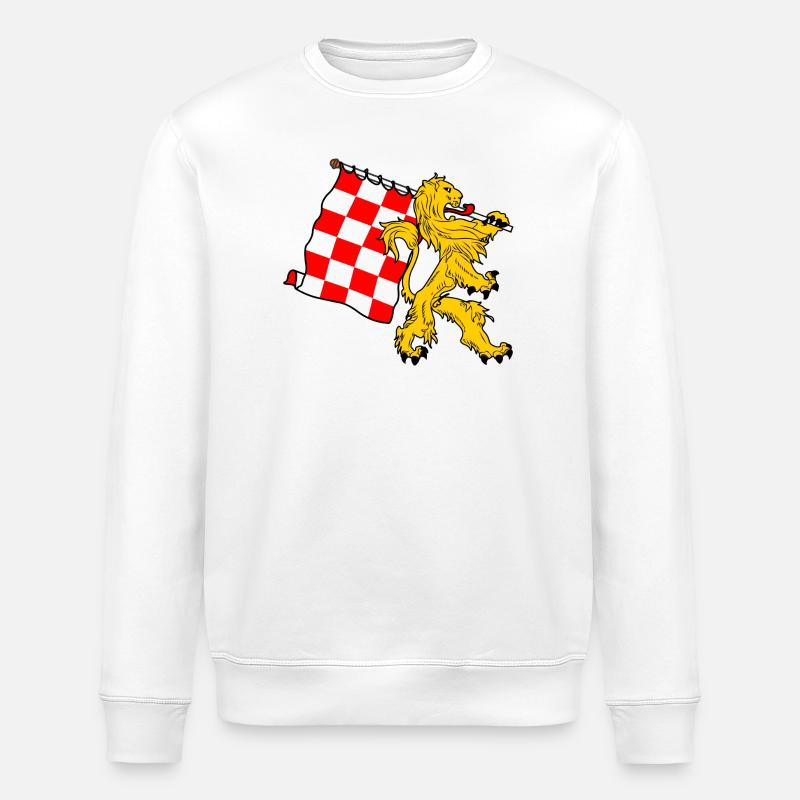 Lion avec drapeau Brabant-Septentrional Drapeau brabançon - Sweat bio ROLLER Stanley/Stella Unisexe - blanc