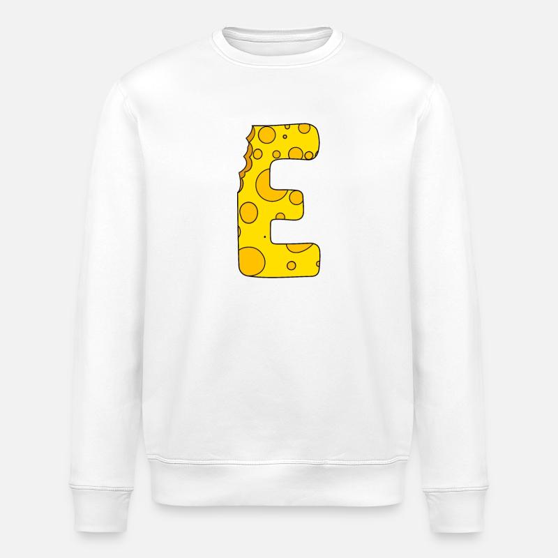 Letter E - Stanley/Stella ROLLER Unisex Organic Sweatshirt - white