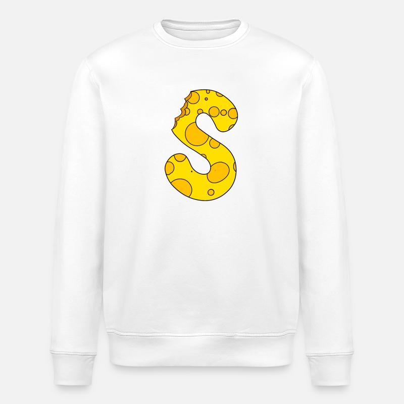 Letter S - Stanley/Stella ROLLER Unisex Organic Sweatshirt - white