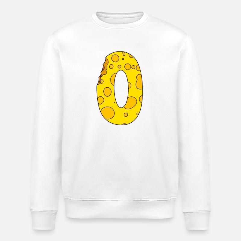Zahl 0 Ziffer Käse - Stanley/Stella Unisex Bio-Sweatshirt ROLLER - Weiß