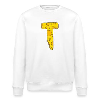 Buchstabe T - Stanley/Stella Unisex Bio-Sweatshirt ROLLER - Weiß - Vorne - Nik (191cm)