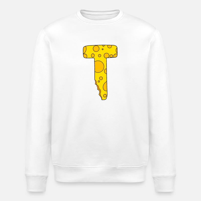 Letter T - Stanley/Stella ROLLER Unisex Organic Sweatshirt - white