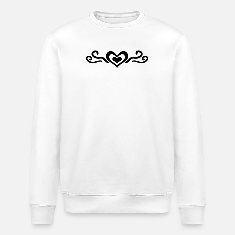 Herz Dekoration Geschenk - Stanley/Stella Unisex Bio-Sweatshirt ROLLER - Weiß