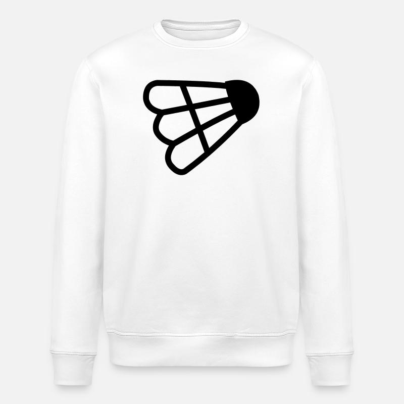 Badminton simple shuttle logo - Stanley/Stella ROLLER Unisex Organic Sweatshirt - white