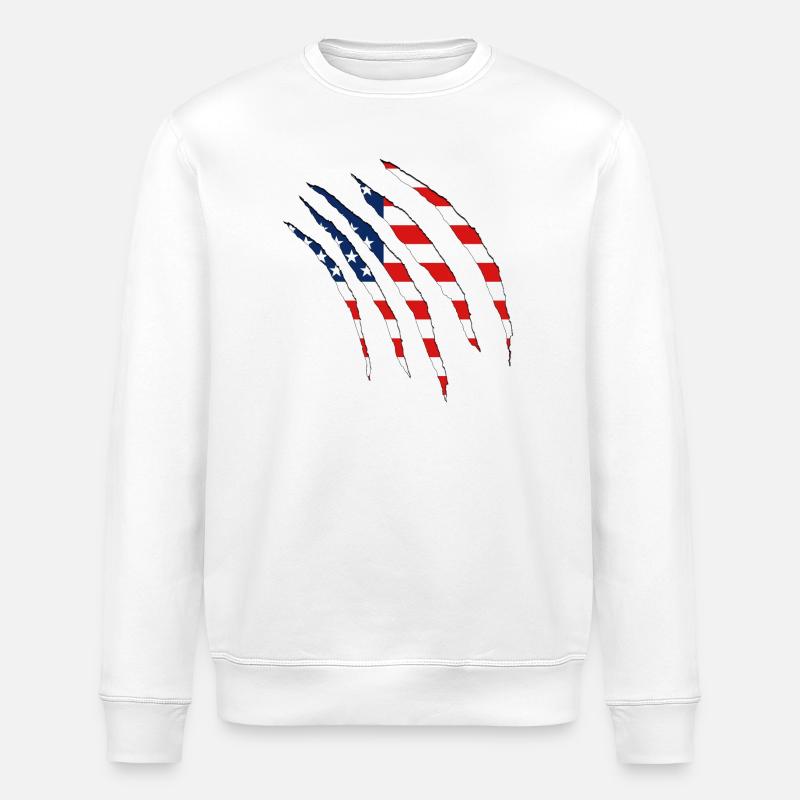 USA claws cuts america - Stanley/Stella Unisex Bio-Sweatshirt ROLLER - Weiß