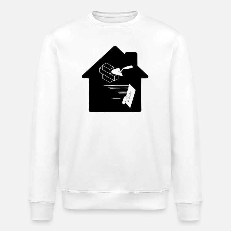 Bricklayer plasterer company logo - Stanley/Stella ROLLER Unisex Organic Sweatshirt - white