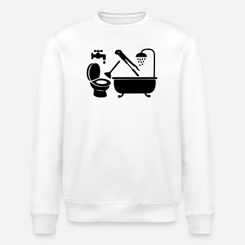 Logo Klempnerfirma - Stanley/Stella Unisex Bio-Sweatshirt ROLLER - Weiß