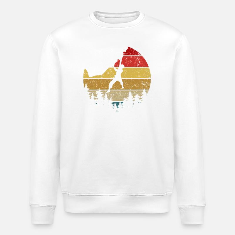 Grimpeur Sunset Silhouette Rétro - Sweat bio ROLLER Stanley/Stella Unisexe - blanc