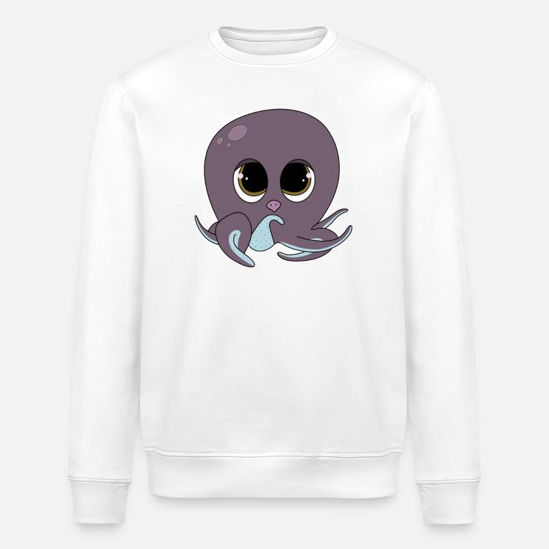 Cute Octopus - Stanley/Stella Unisex Bio-Sweatshirt ROLLER - Weiß