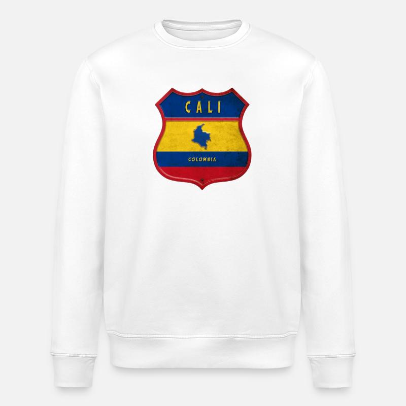 Motif écusson Cali Columbia - Sweat bio ROLLER Stanley/Stella Unisexe - blanc