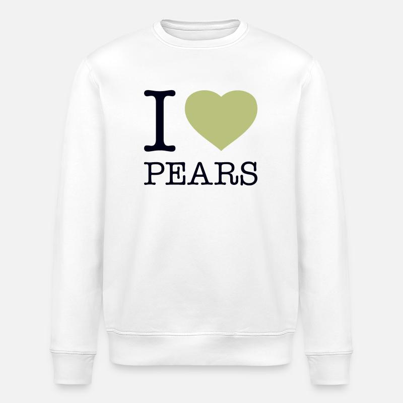 I LOVE PEARS Birne Birnen - Stanley/Stella Unisex Bio-Sweatshirt ROLLER - Weiß