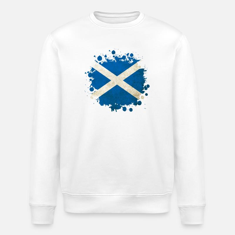 Schottland Klecks Flaggen Design - Stanley/Stella Unisex Bio-Sweatshirt ROLLER - Weiß
