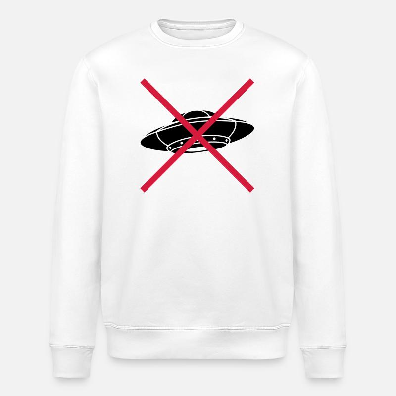No UFOs Forbidden Shield - Stanley/Stella ROLLER Unisex Organic Sweatshirt - white
