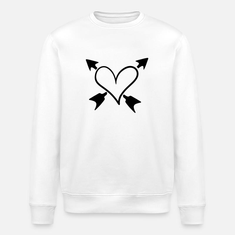 Flèches de cœur Amour - Sweat bio ROLLER Stanley/Stella Unisexe - blanc