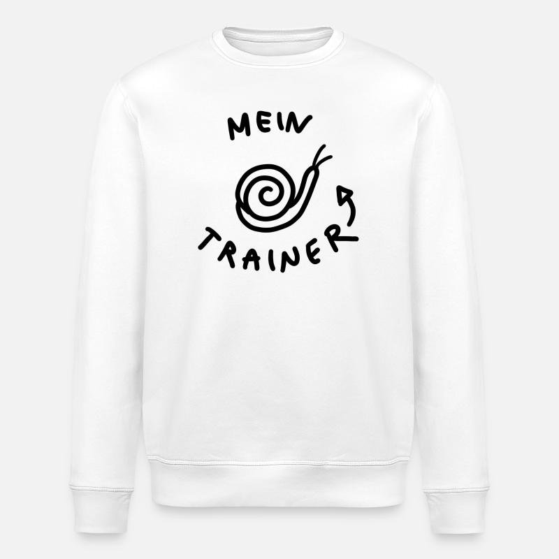 Mein Trainer die Schnecke - Stanley/Stella Unisex Bio-Sweatshirt ROLLER - Weiß