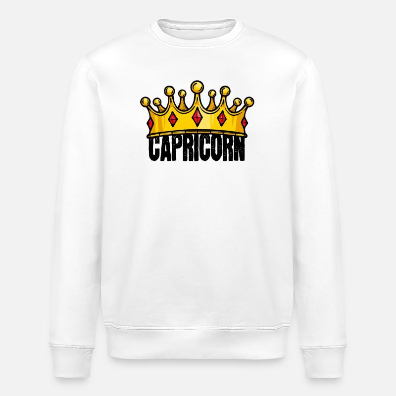 Aberglaube Steinbock Horoskop Sterndeutung Spruch - Stanley/Stella Unisex Bio-Sweatshirt ROLLER - Weiß