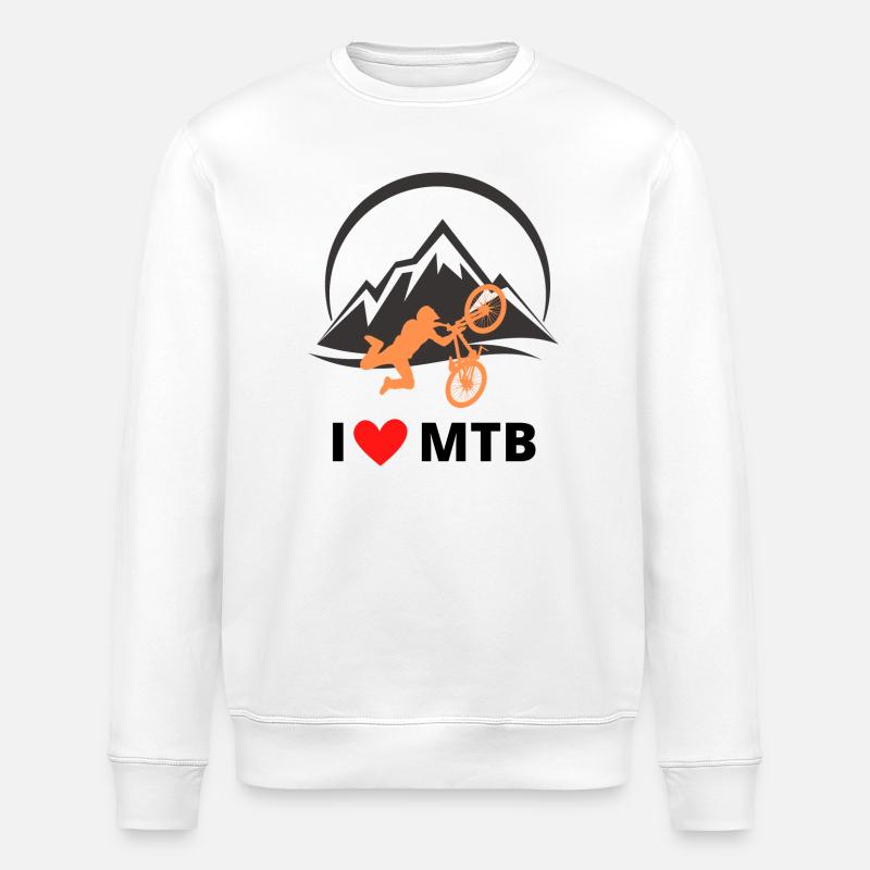 J’ADORE LE VTT / VTT - Sweat bio ROLLER Stanley/Stella Unisexe - blanc