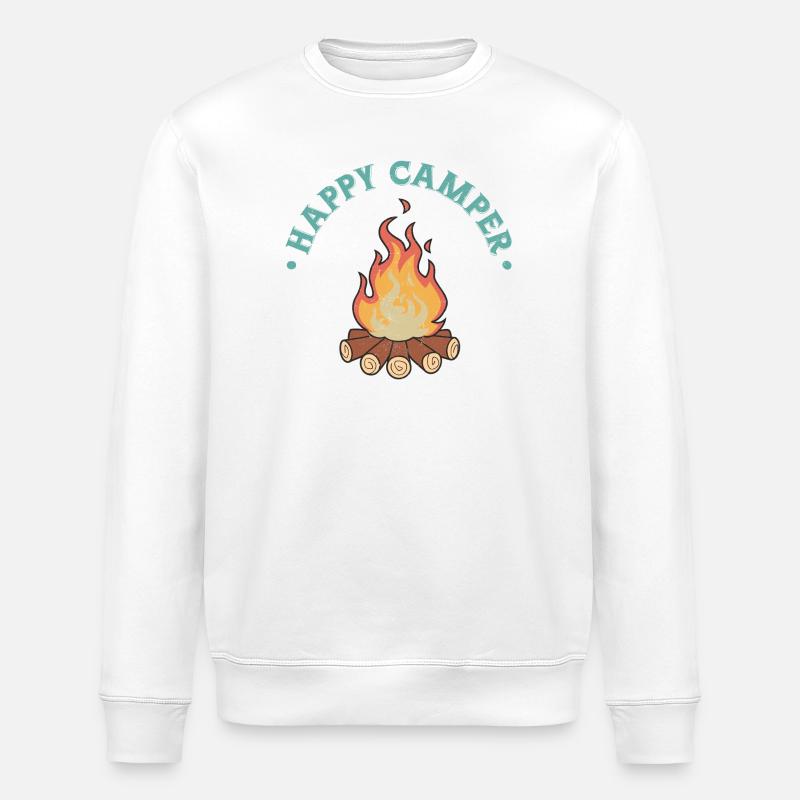 Glücklicher Camper - Stanley/Stella Unisex Bio-Sweatshirt ROLLER - Weiß