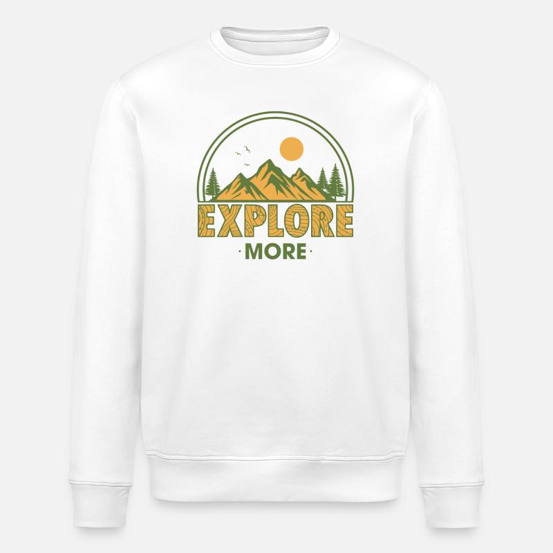 Explore More - Stanley/Stella ROLLER Unisex Organic Sweatshirt - white