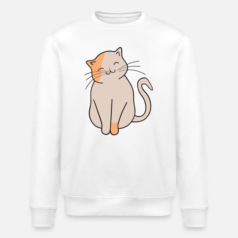 Cat - Stanley/Stella ROLLER Unisex Organic Sweatshirt - white