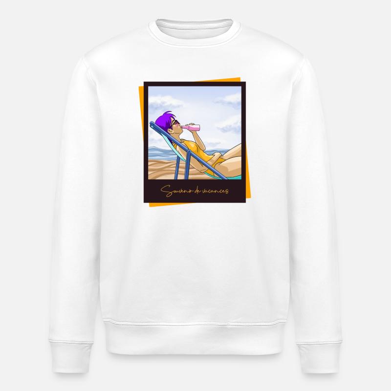 Souvenir de vacances - Sweat bio ROLLER Stanley/Stella Unisexe - blanc