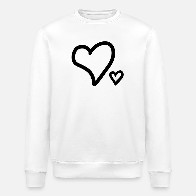 Herz Herze - Stanley/Stella Unisex Bio-Sweatshirt ROLLER - Weiß