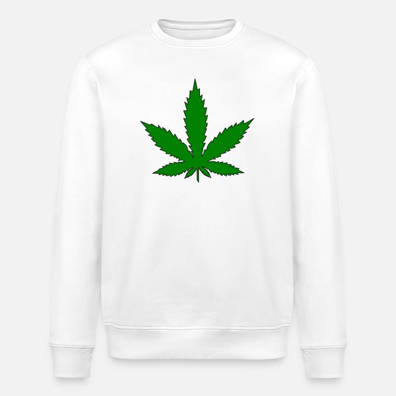 Feuille de chanvre - Sweat bio ROLLER Stanley/Stella Unisexe - blanc