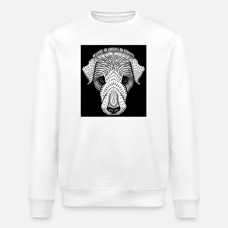 Border Terrier - Stanley/Stella ROLLER Unisex Organic Sweatshirt - white
