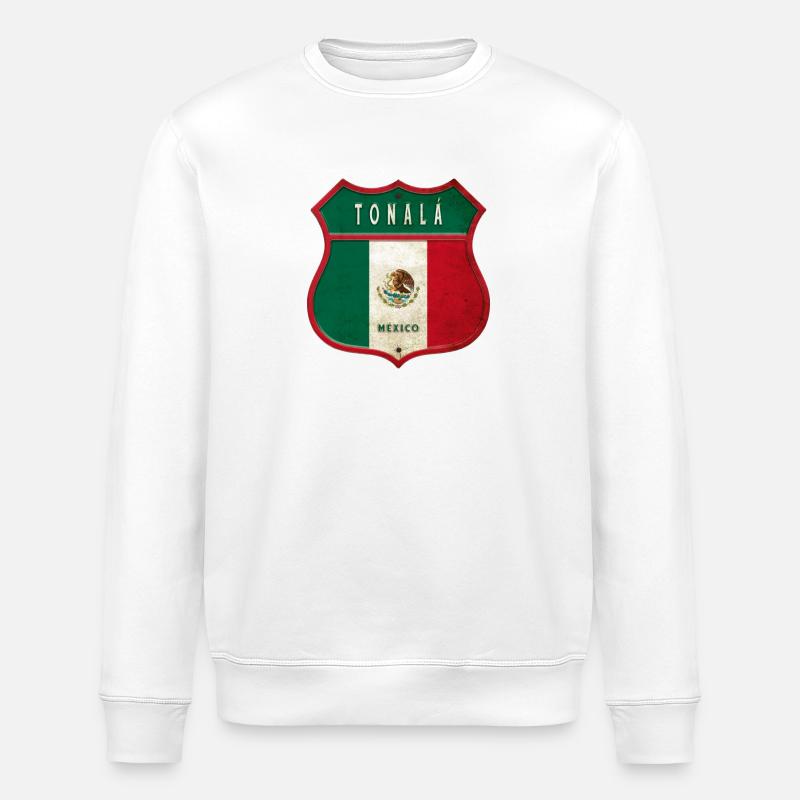 Tonalá Mexico crest design - Stanley/Stella ROLLER Unisex Organic Sweatshirt - white